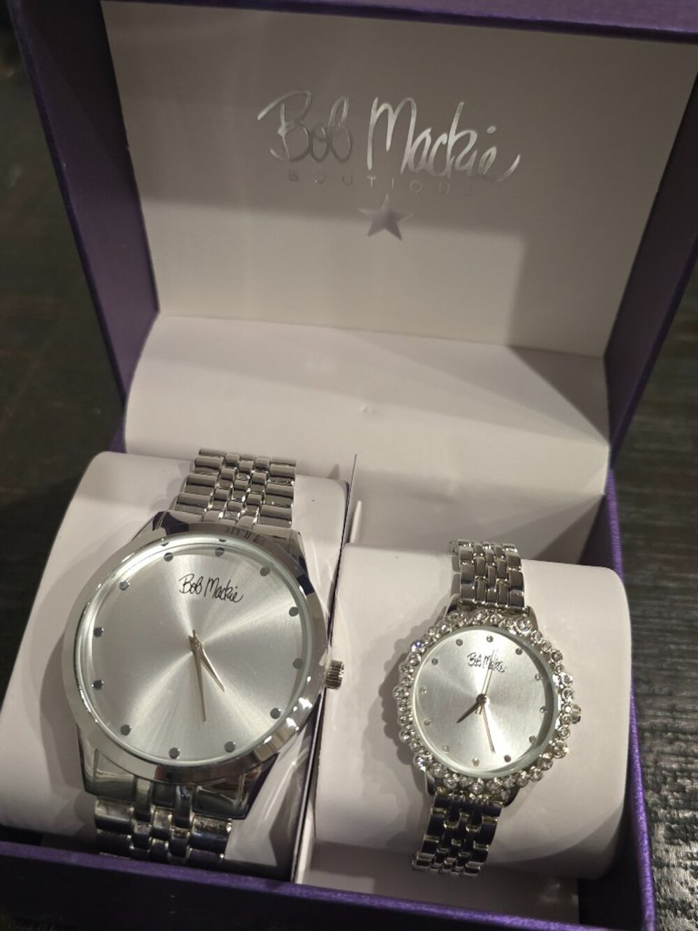 Bob Mackie Men's and Women's 2 Piece Watch Set